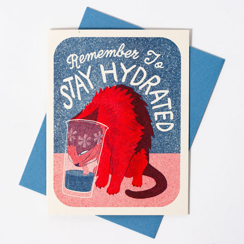 Stay Hydrated - Risograph Greeting Card