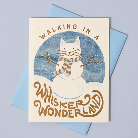 Walking in a Whisker Wonderland - Risograph Holiday Card