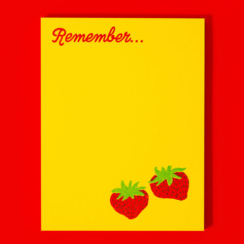 Remember Strawberry - Risograph Small Notepad