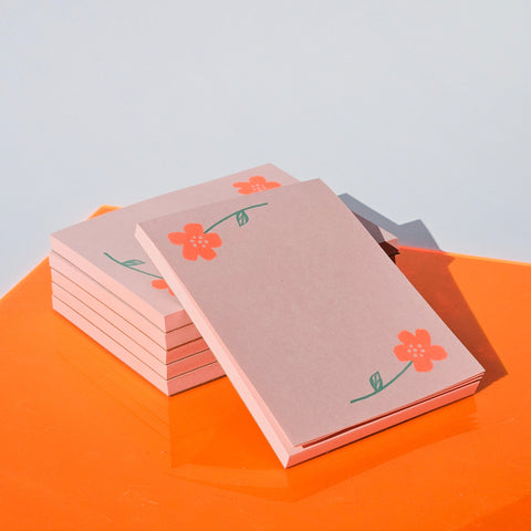 Flower Pair - Risograph Small Notepad