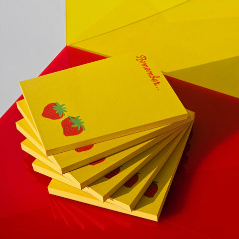 Remember Strawberry - Risograph Small Notepad