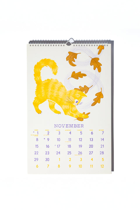 2026 Risograph Wall Calendar - Butterfly Days