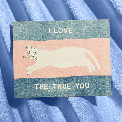 I Love The True You - Trans Pride Risograph Card