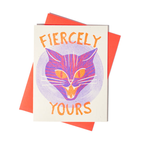 Fiercely Yours - Risograph Card