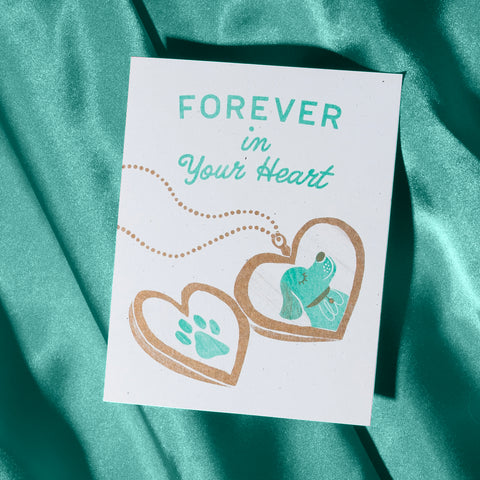 Forever In Your Heart Dog - Risograph Card