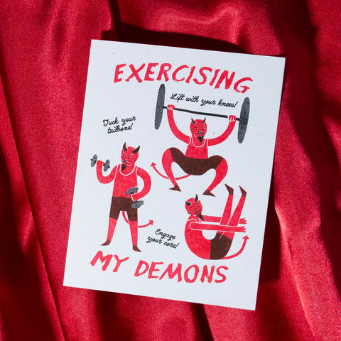 Exercising My Demons - Risograph Card