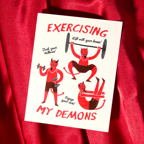 Exercising My Demons - Risograph Card