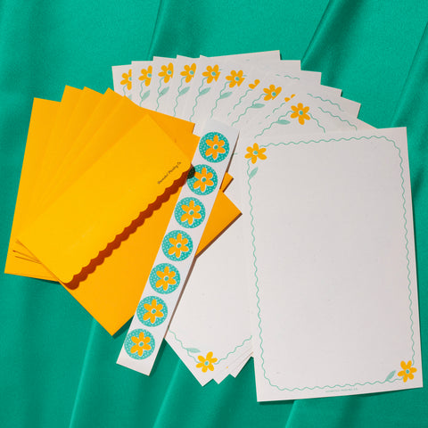 Yellow Flower Letter Writing Set