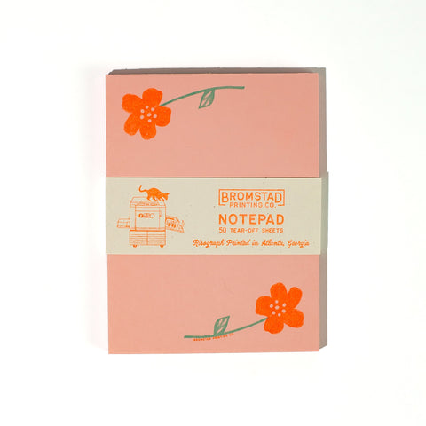 Flower Pair - Risograph Small Notepad