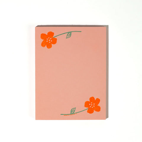 Flower Pair - Risograph Small Notepad