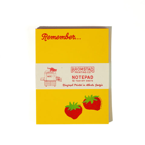 Remember Strawberry - Risograph Small Notepad