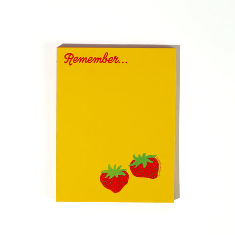 Remember Strawberry - Risograph Small Notepad