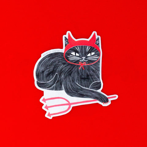 Devil Cat - Mirror Sticker