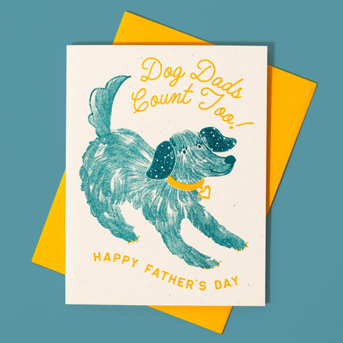 Dog Dads Count Too - Risograph Father's Day Card