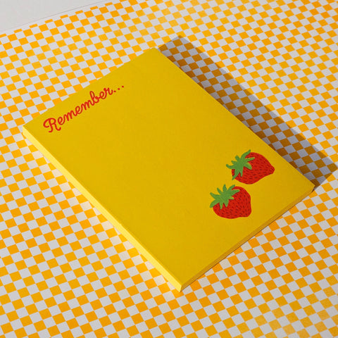 Remember Strawberry - Risograph Small Notepad