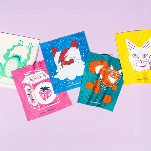 Mischief Cat - Swedish Dishcloth