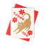 Thank You Cat with Blossoms - Risograph Card