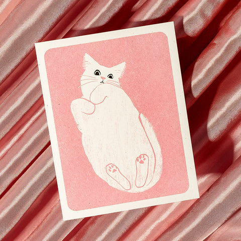 Cat on Glass - Risograph Card