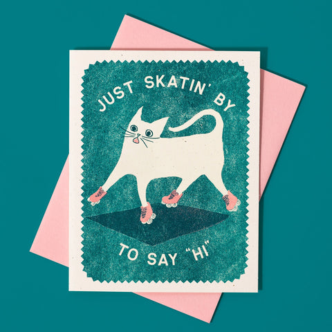 Just Skatin' By - Risograph Card