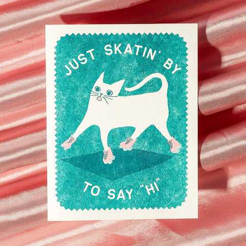 Just Skatin' By - Risograph Card