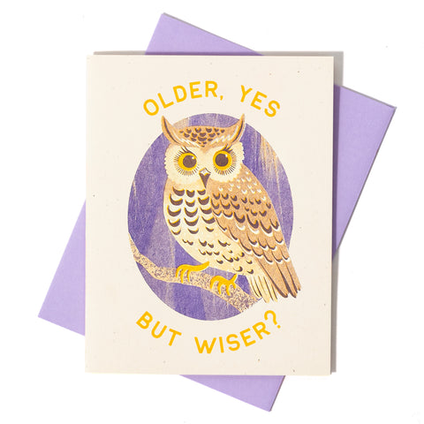 Older Owl - Risograph Birthday Card