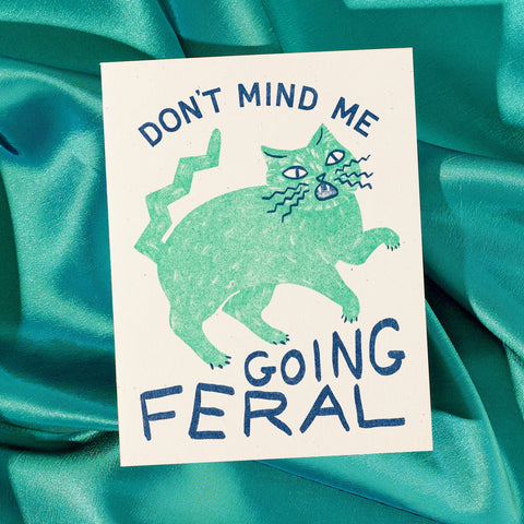 Going Feral - Risograph Greeting Card