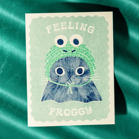 Feeling Froggy - Risograph Greeting Card