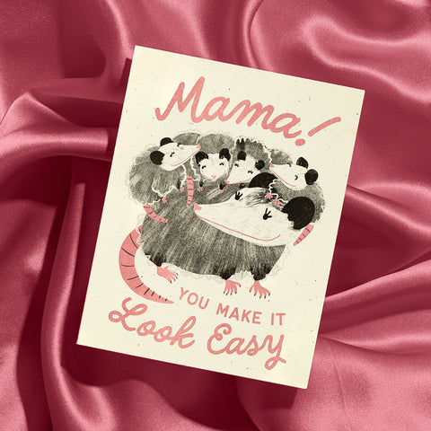 Mama Possum - Risograph Mother's Day Card