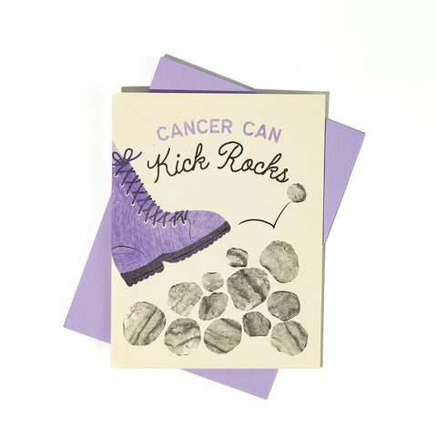 Cancer Can Kick Rocks - Risograph Greeting Card