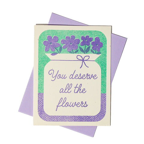 All The Flowers - Risograph Greeting Card