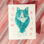 Slow Blink Cat - Risograph Greeting Card