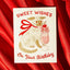 Sweet Wishes Birthday Cat - Risograph Greeting Card