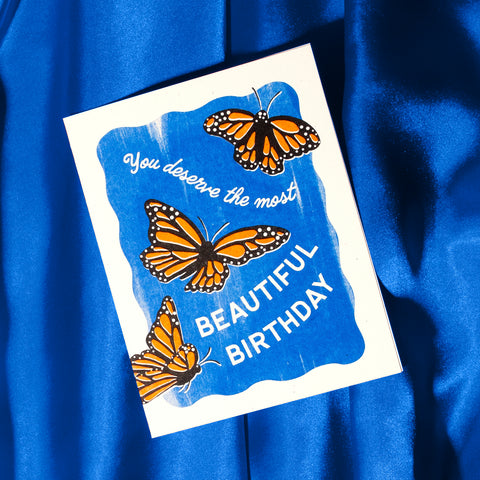 Beautiful Birthday Butterflies - Risograph Card