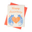 Anniversary Heart Cats - Risograph Card
