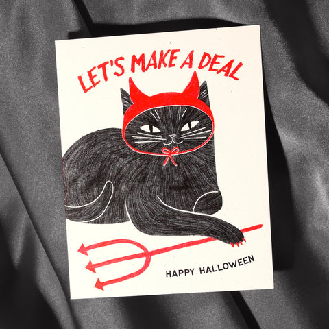 Devil Cat - Risograph Card