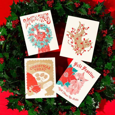 Felt Festive - Risograph Holiday Card