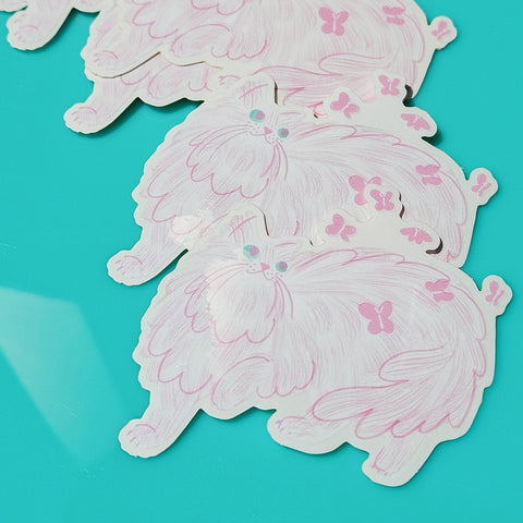 Butterfly Cat - Clear Sticker